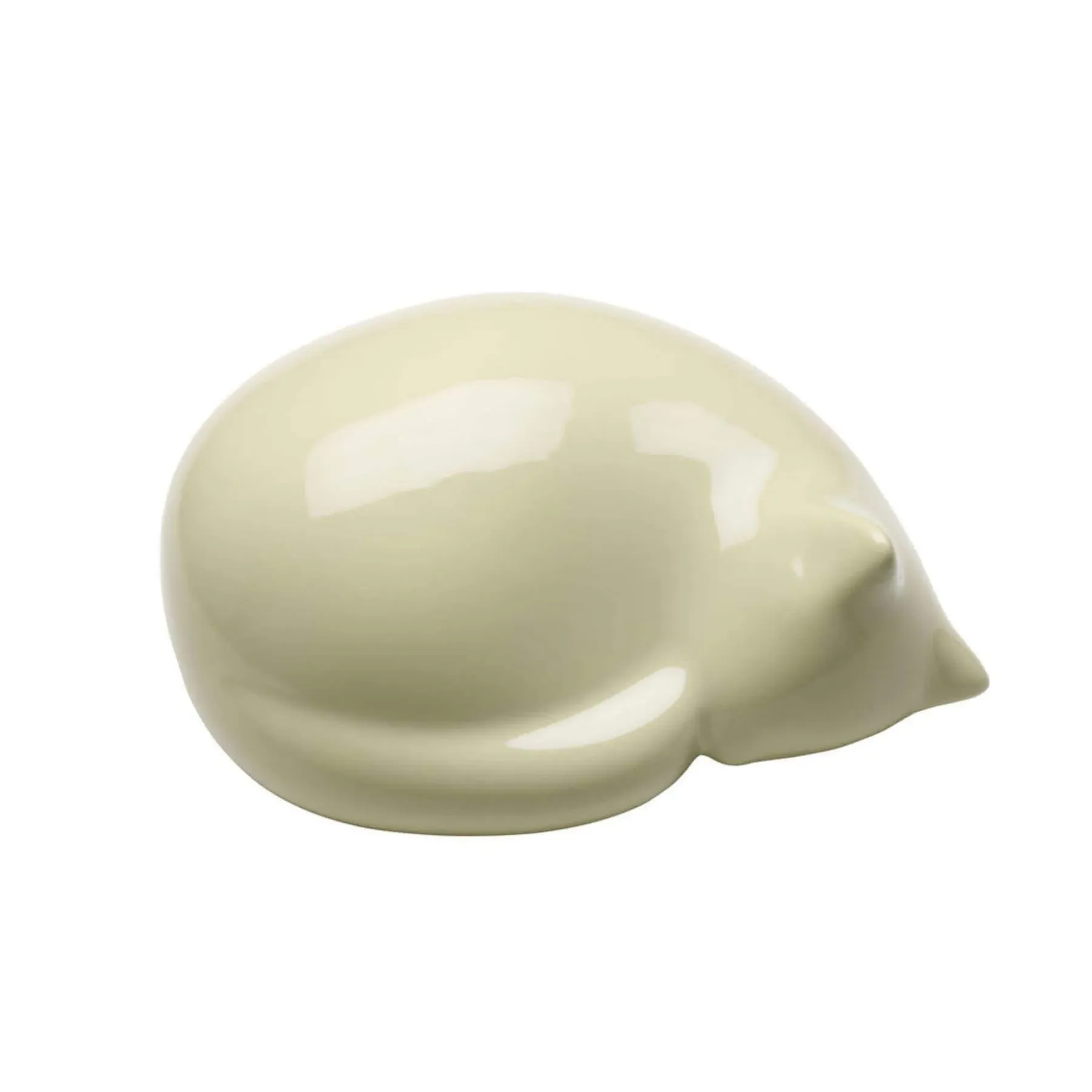 Front Small Resting Cat Design Object - White, Ceramic