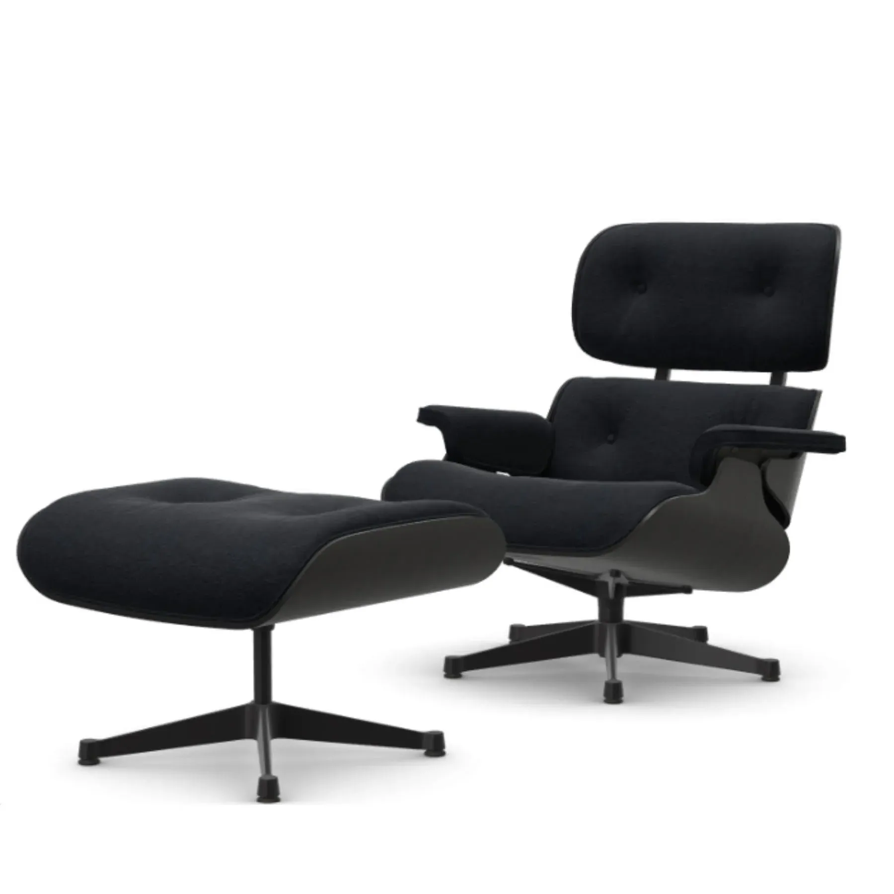 Lounge Chair with Ottoman - Black, Ash Wood image