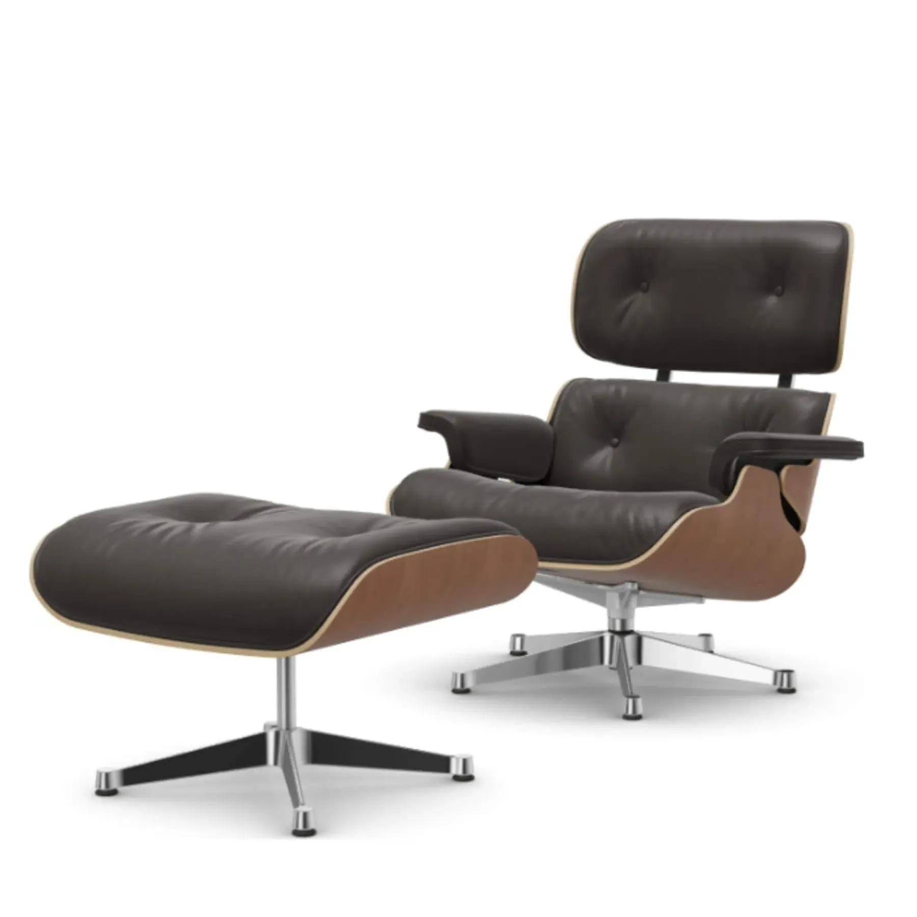 Lounge Chair with Ottoman - Chocolate, Leather