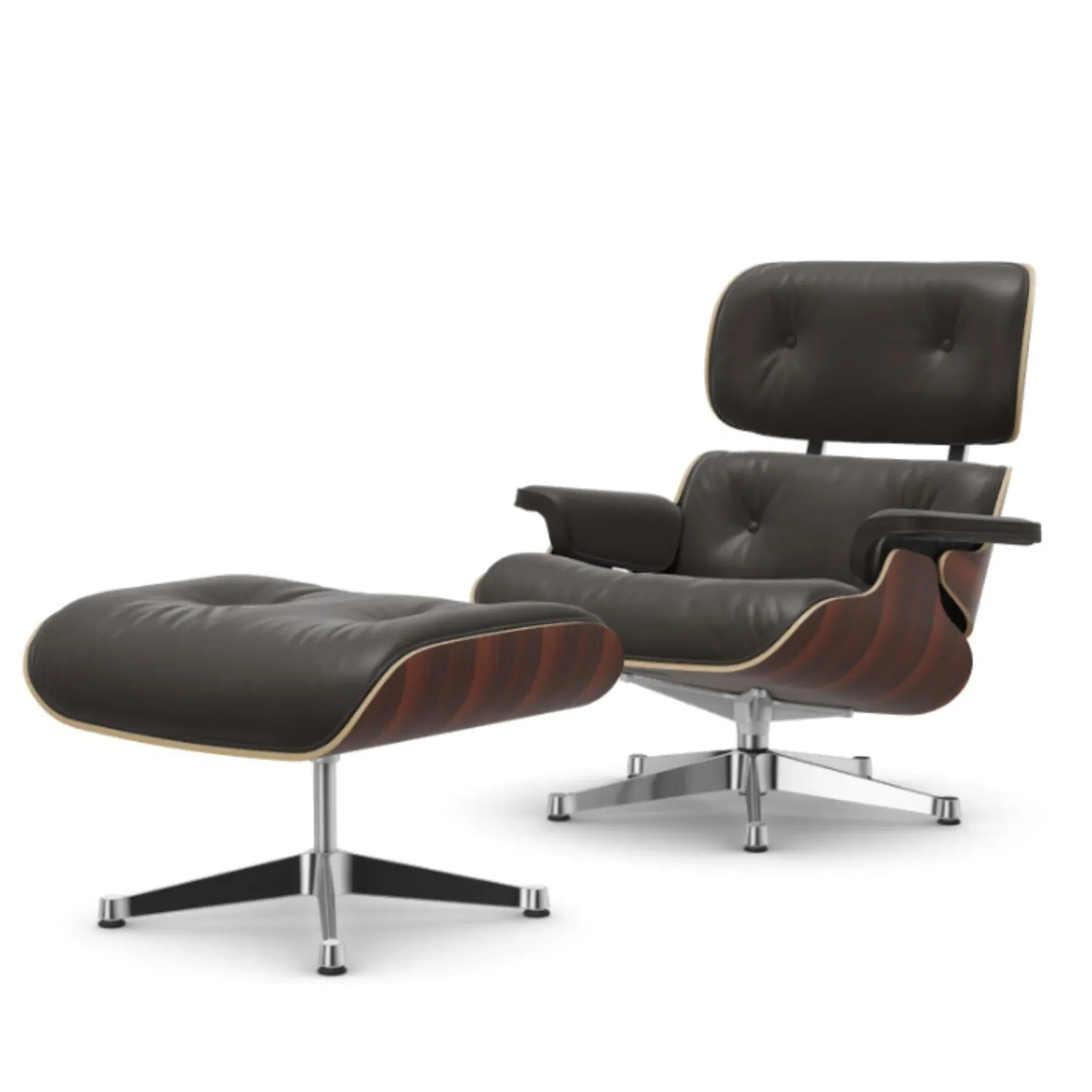 Lounge Chair with Ottoman - Chocolate, Leather image