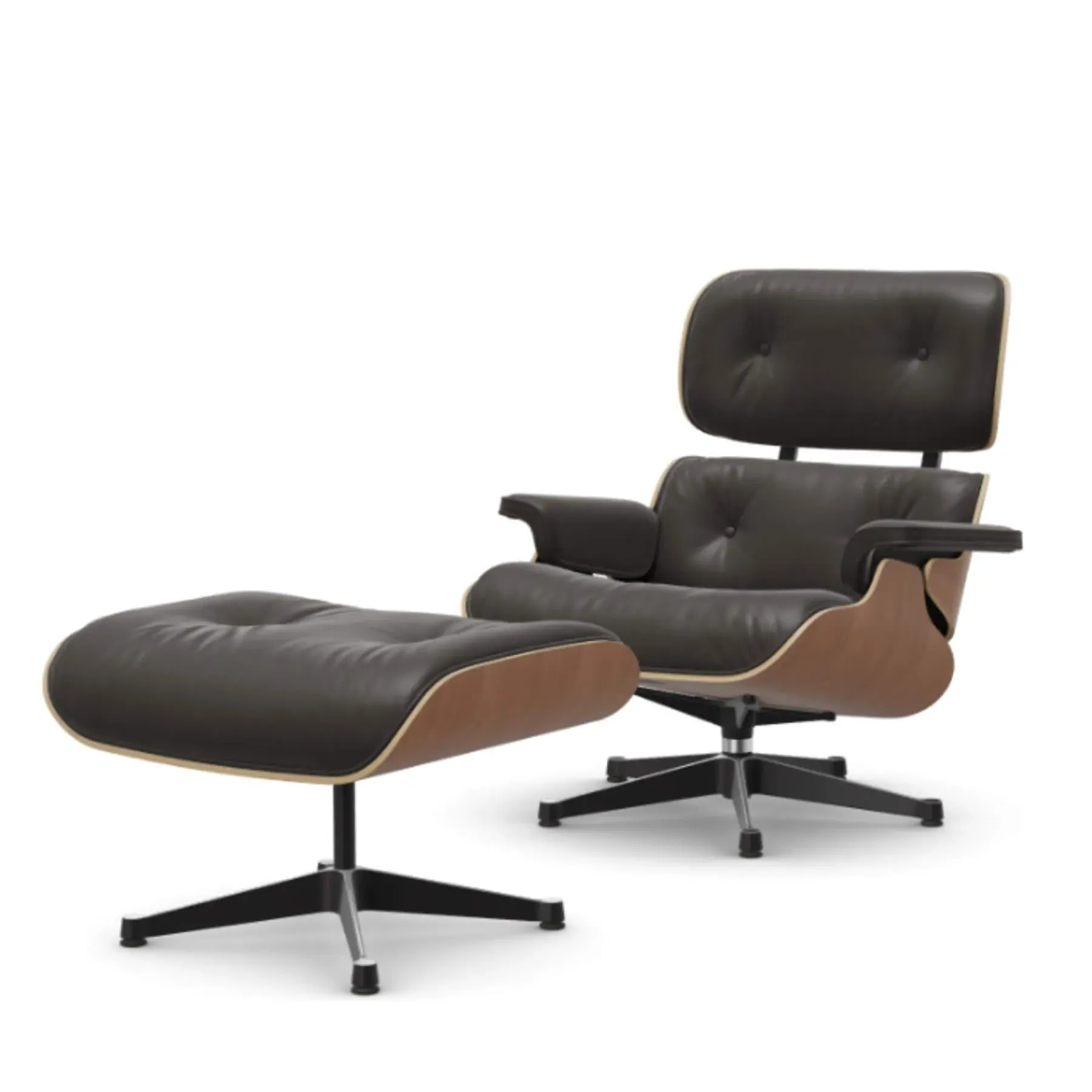 Lounge Chair with Ottoman - Chocolate, Leather
