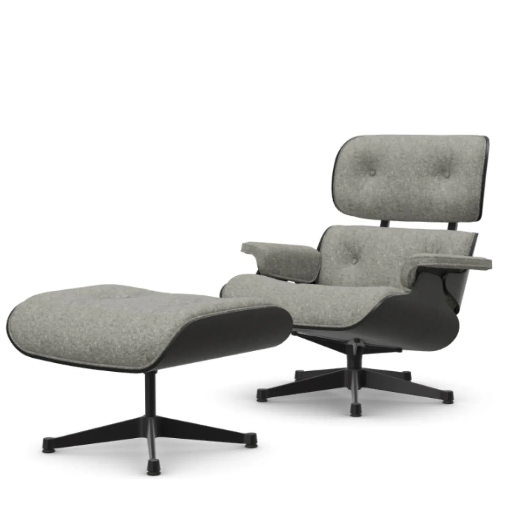 Lounge Chair with Ottoman - Cream, Ash Wood