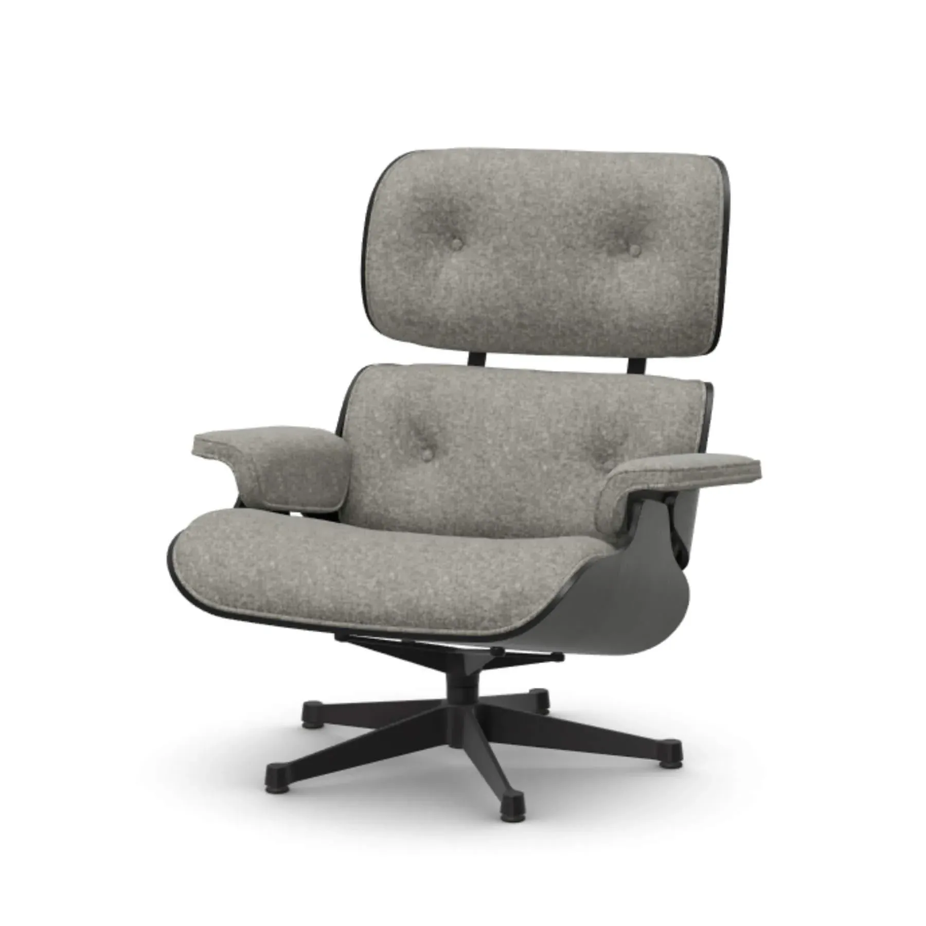 Lounge Chair with Swivel Base - Black, Ash