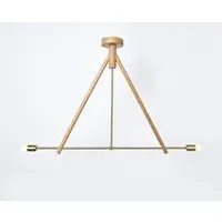 2-Light Chandelier - Oak, Wood