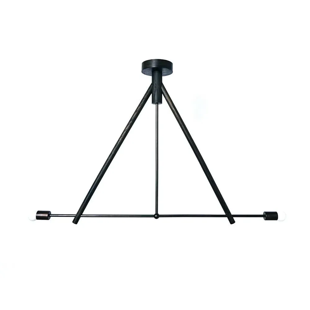 2-Light Chandelier - Oxidised Ash, Wood image