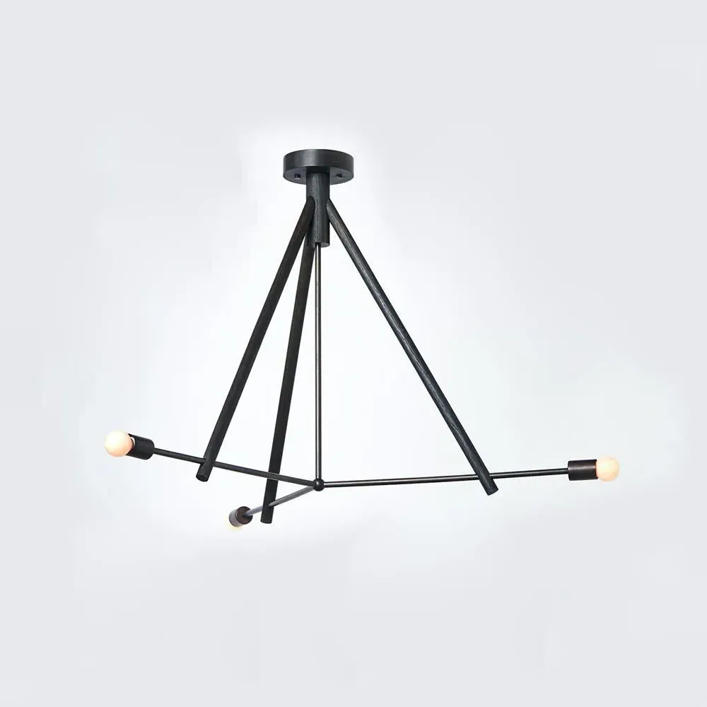 5-Light Chandelier - Oak, Wood