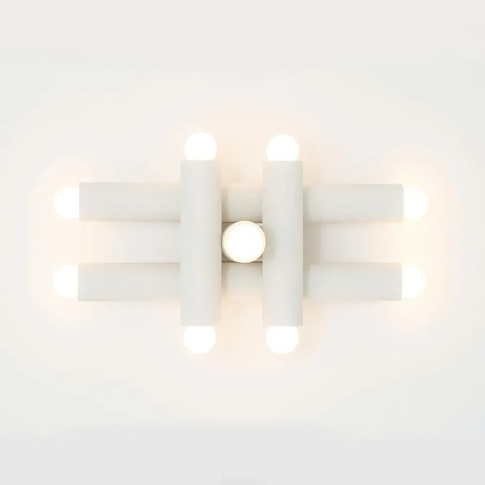 9-Bulb Wall Sconce - Oak, Wood