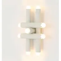9-Bulb Wall Sconce - White, Wood