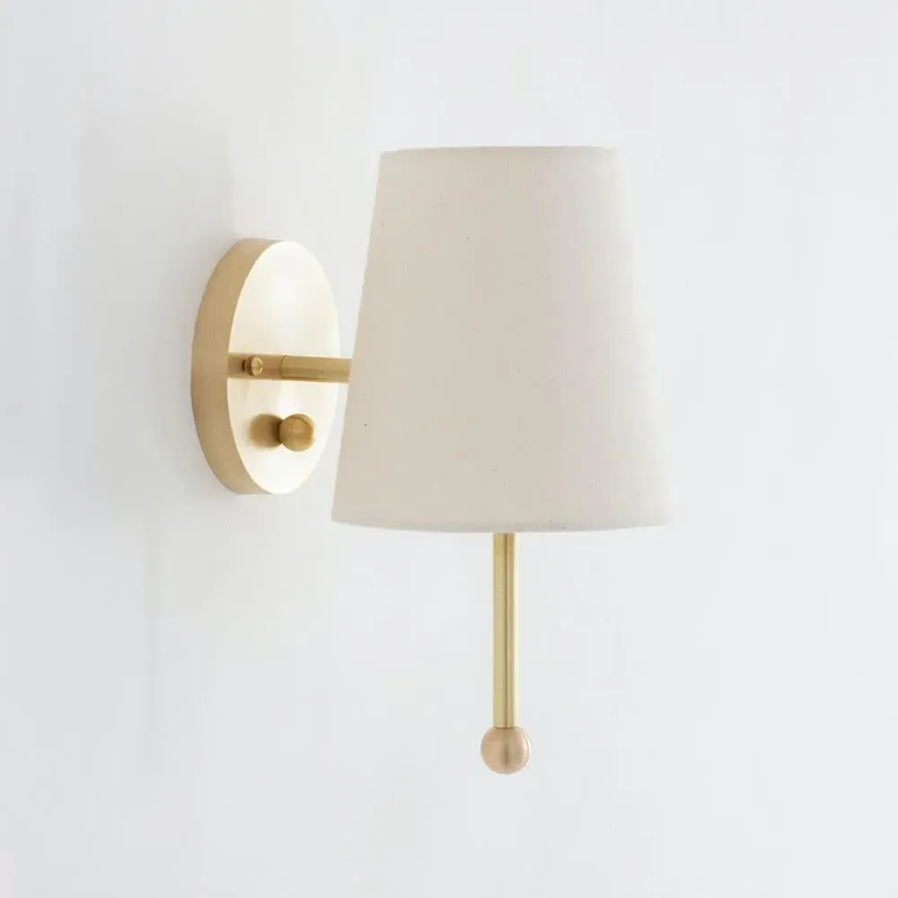 Adjustable Wall Sconce - Brass, Linen Shade