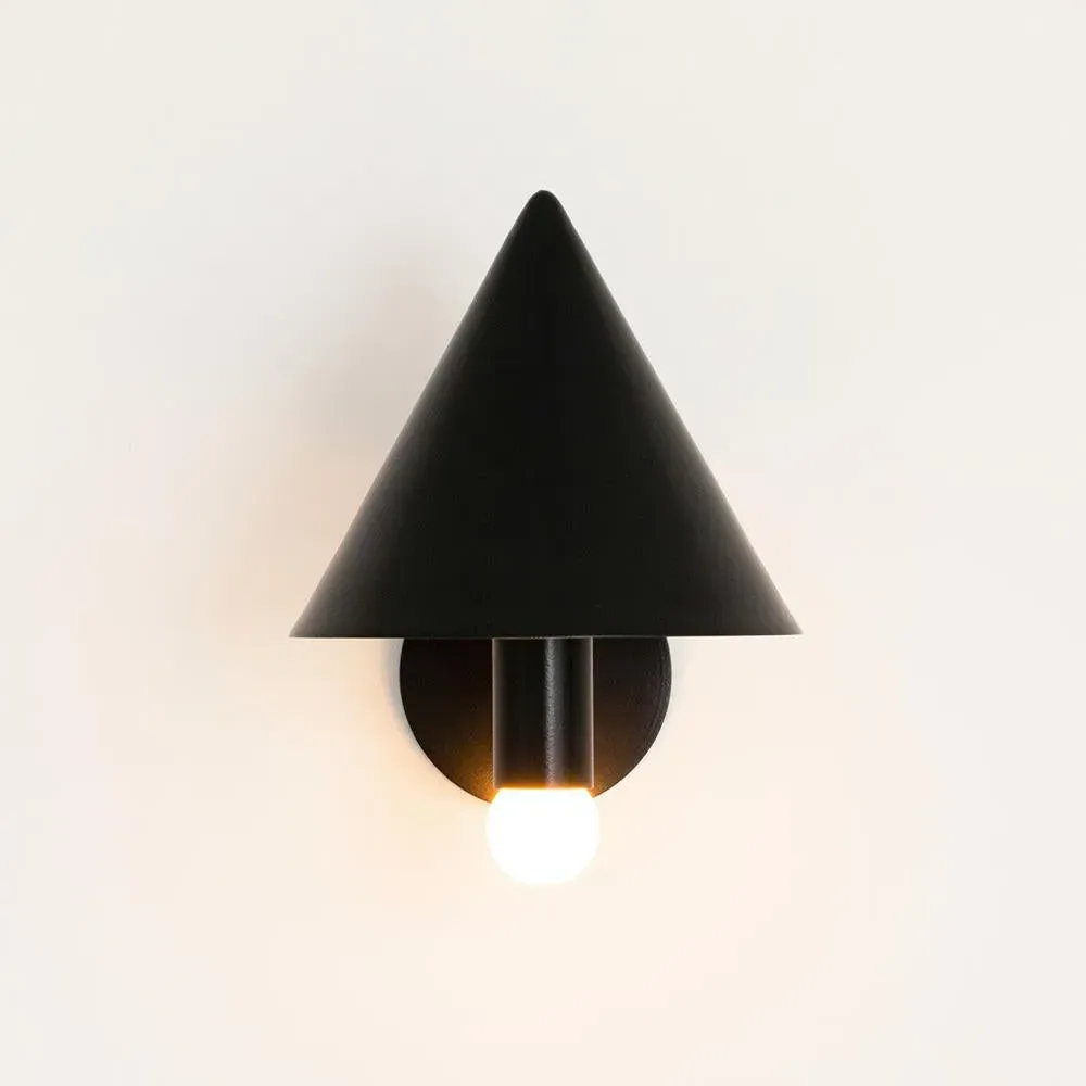 Conical Wall Sconce - Black, Enamel