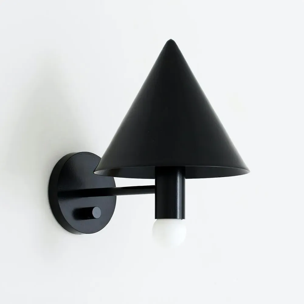 Conical Wall Sconce - Black, Enamel