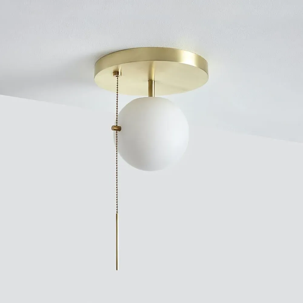 Flush Mount Ceiling Light - Brass, Metal