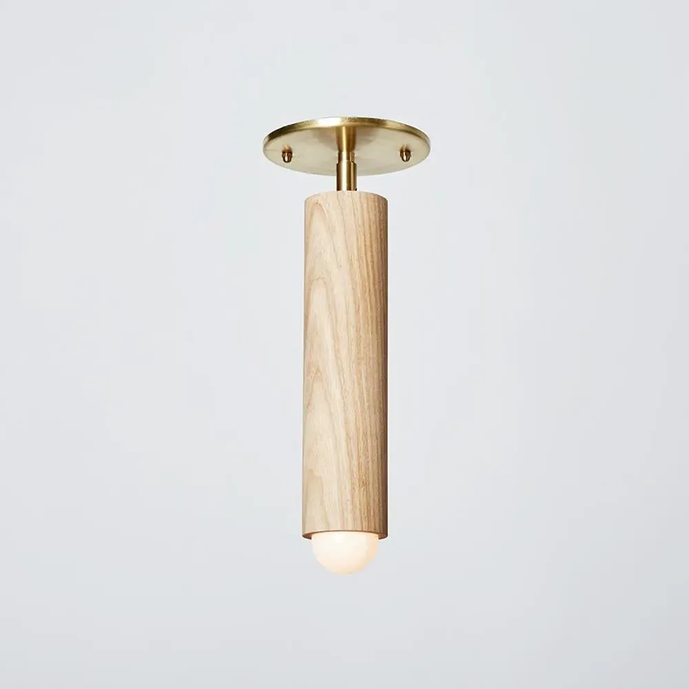 Flush Mount Ceiling Light - Natural Oak image