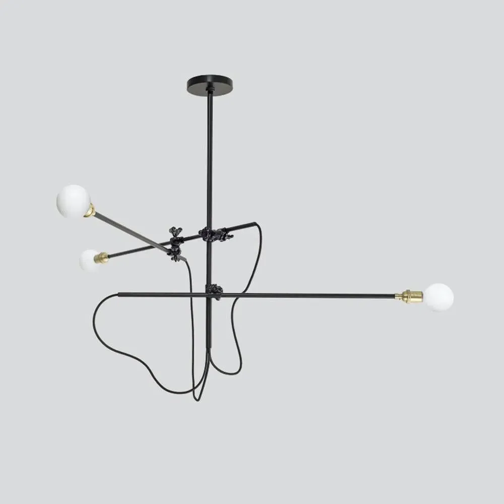 Industrial Chandelier Light - Black, Metal image