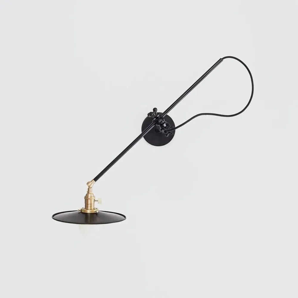 Industrial Wall Light with Clamp - Black, Metal image