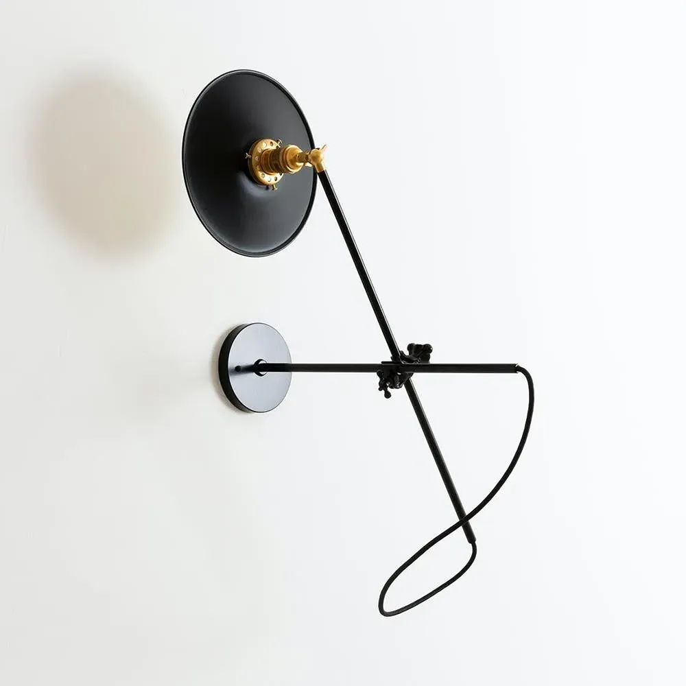 Industrial Wall Light with Clamp - Brass, Metal