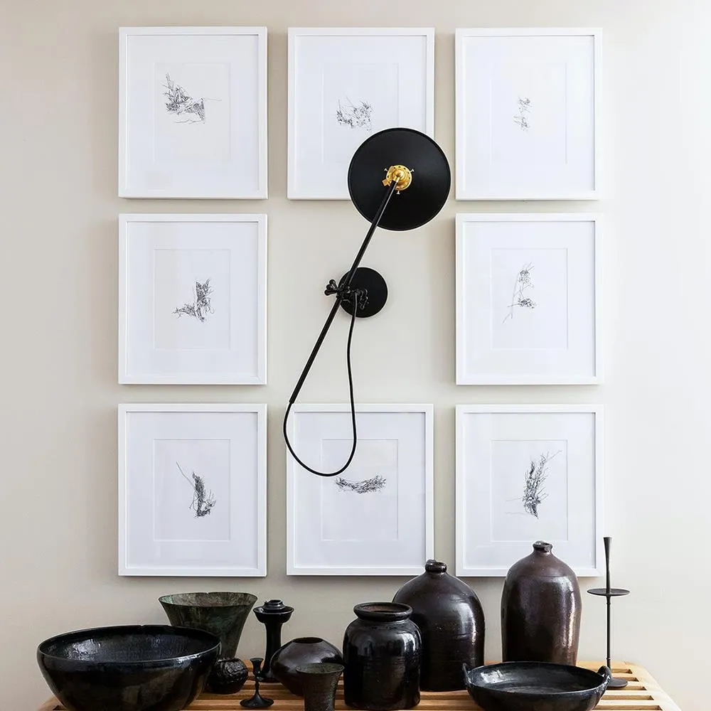 Industrial Wall Light with Clamp - Brass, Metal