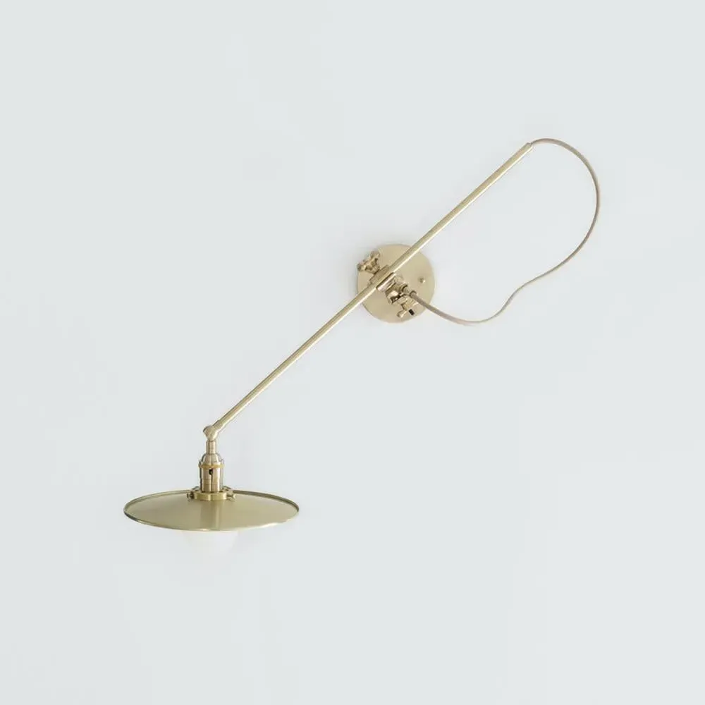 Industrial Wall Light with Clamp - Brass, Metal image