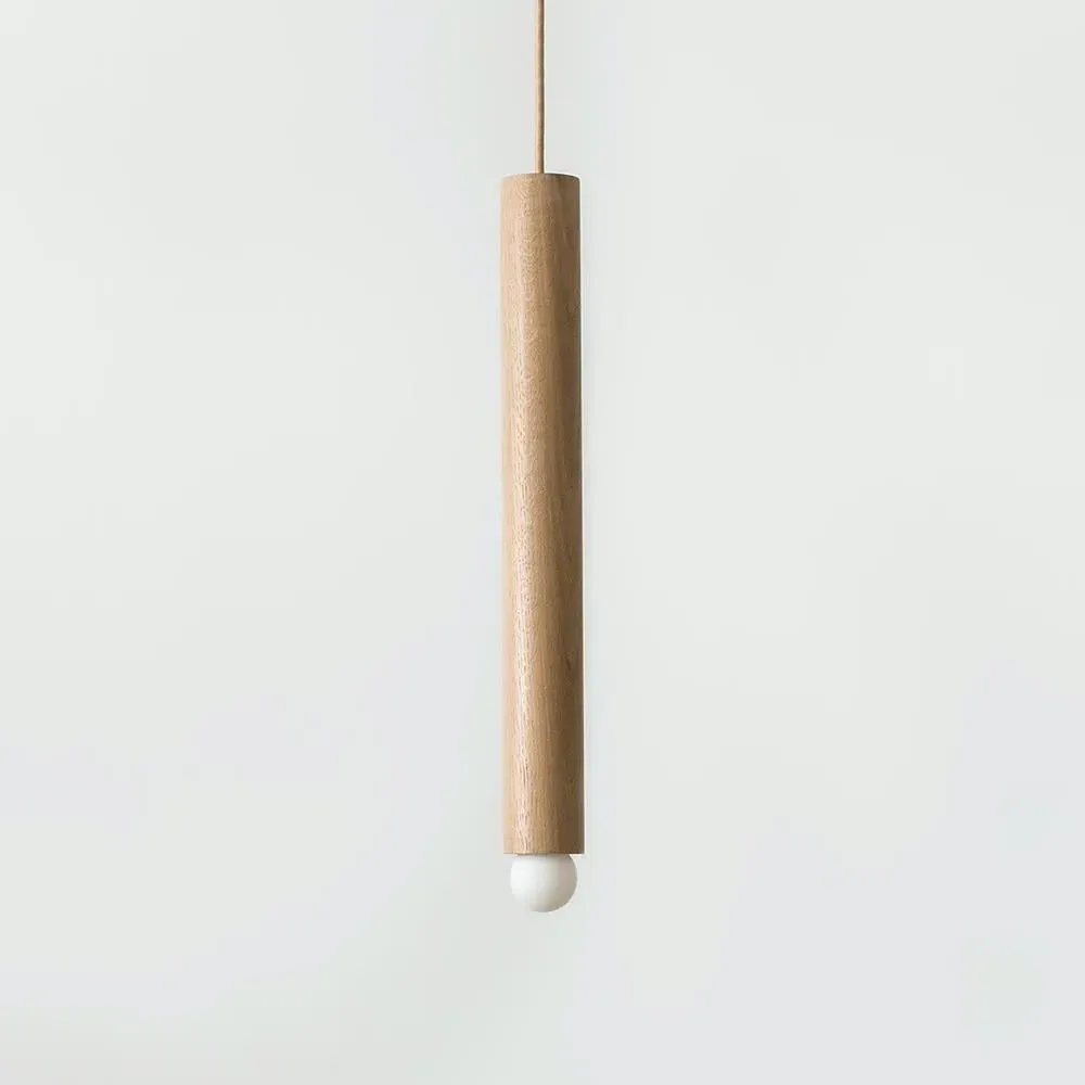 Large Cord Pendant Light - Oak, Wood