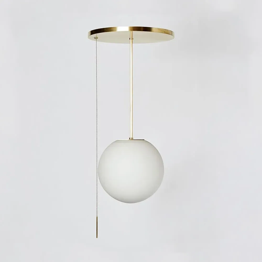 Large Globe Pendant Light - Brass, Glass image
