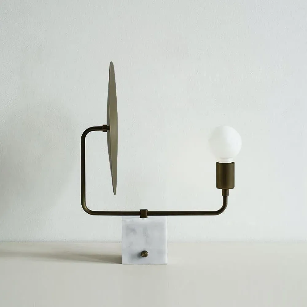 Orbit Table Lamp with Marble Base - Bronze