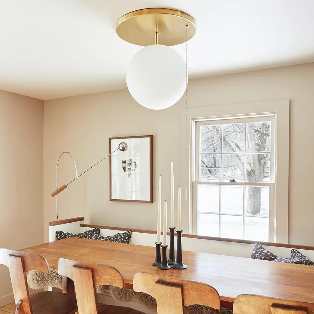 Small Globe Pendant Light - Brass, Glass