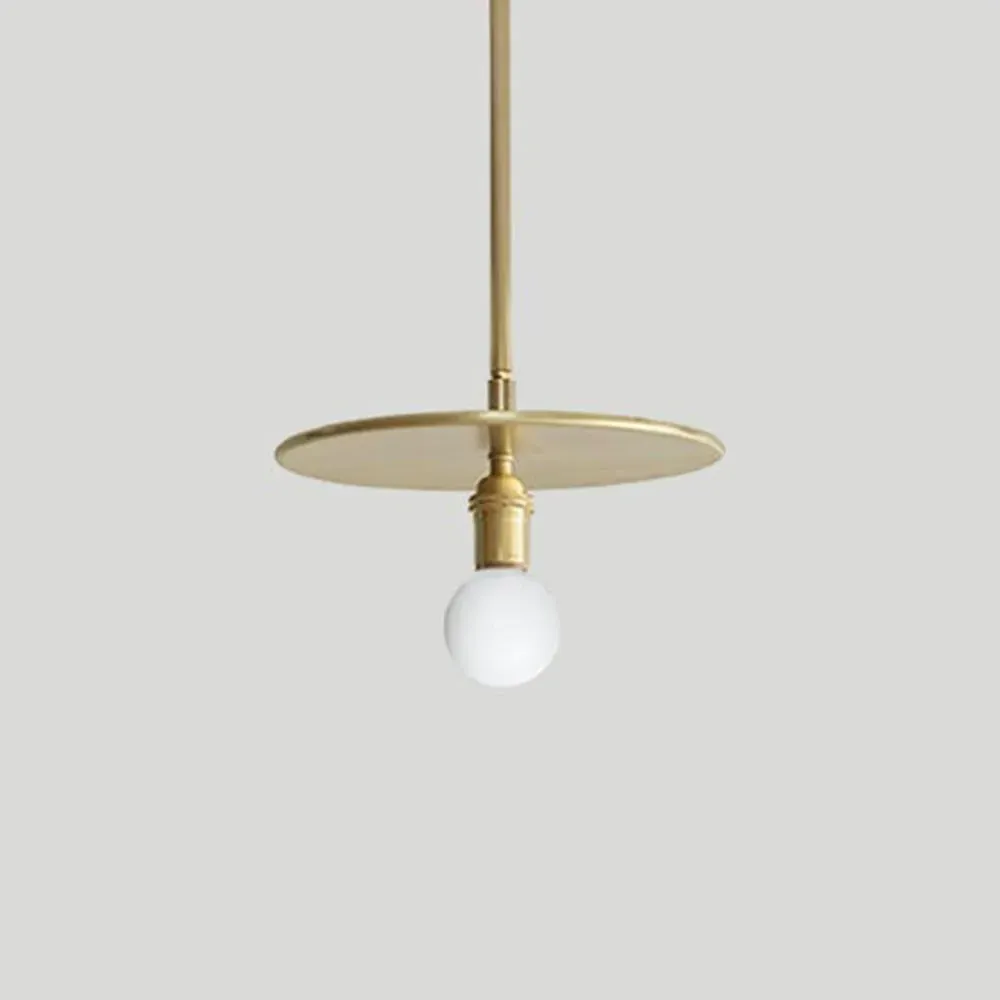 Small Industrial Pendant Light - Brass