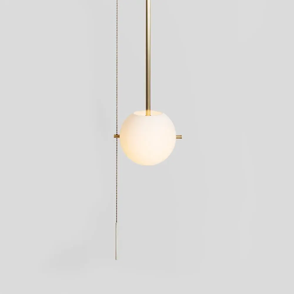 Small Pendant Light with Pull Chain - Bronze