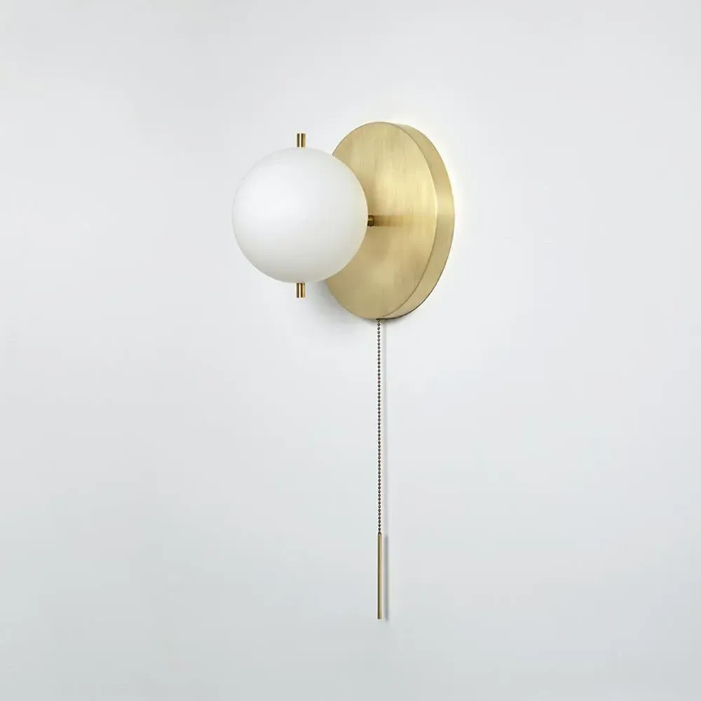 Wall Sconce with Pull Chain - Bronze, Metal