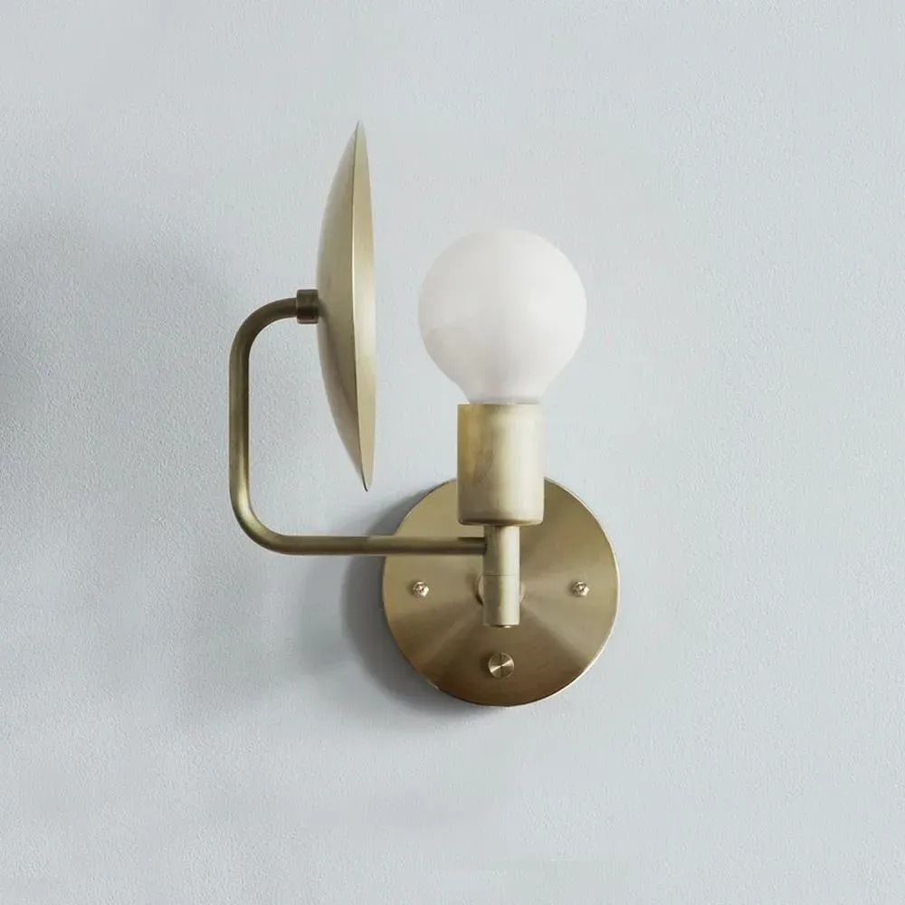 Wall Sconce with Rotating Disc - Brass