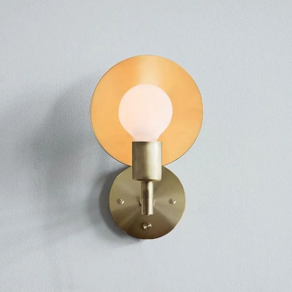 Wall Sconce with Rotating Disc - Brass