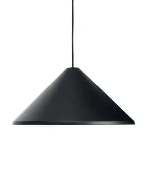 Large Pendant Light with Diffuser - Black, Aluminium