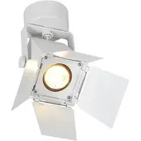 Spotlight with Track System - White, Steel