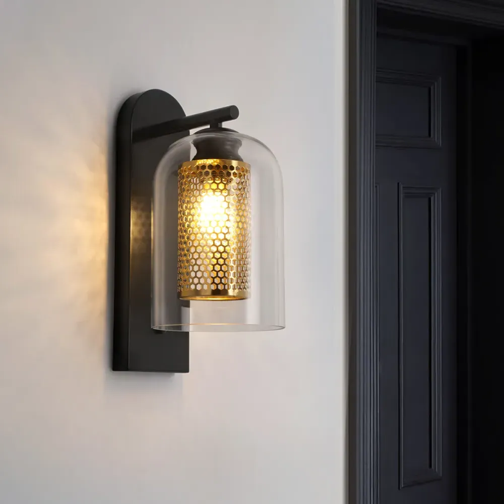 1-Light Wall Sconce - Black & Gold, Metal image