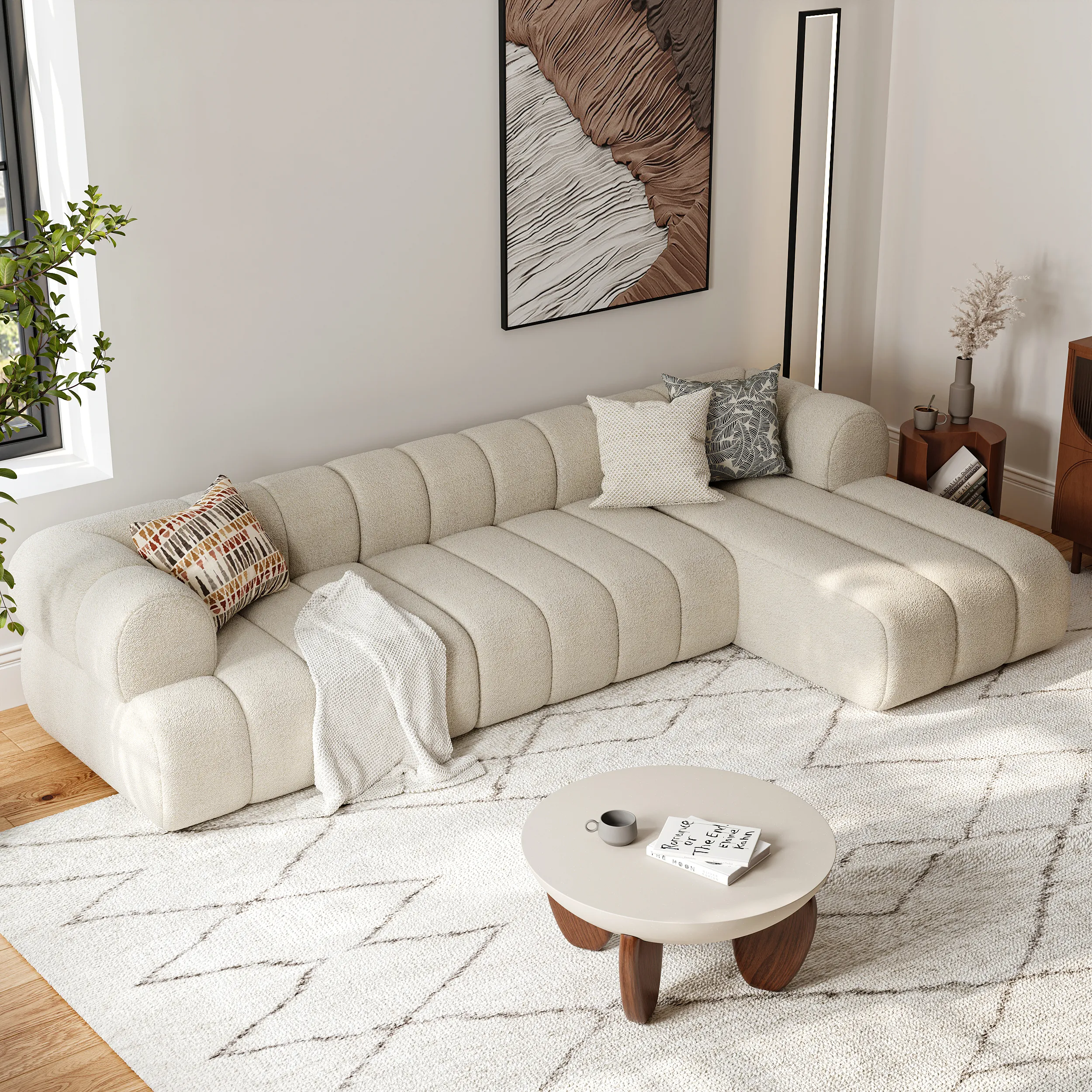 118" L-Shaped Sectional Sofa with Chaise - Chenille image