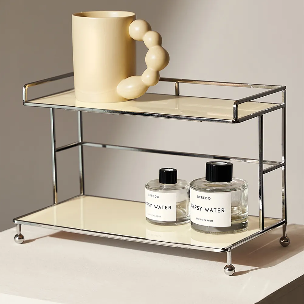 2-Tier Open Storage Shelf - Yellow, Acrylic image