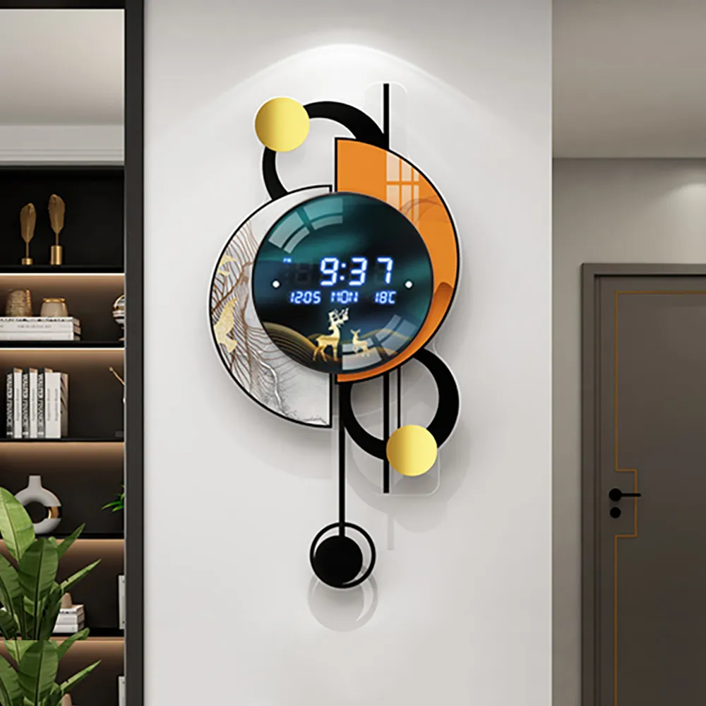 26.4" LED Silent Wall Clock with Multi-Function Display image