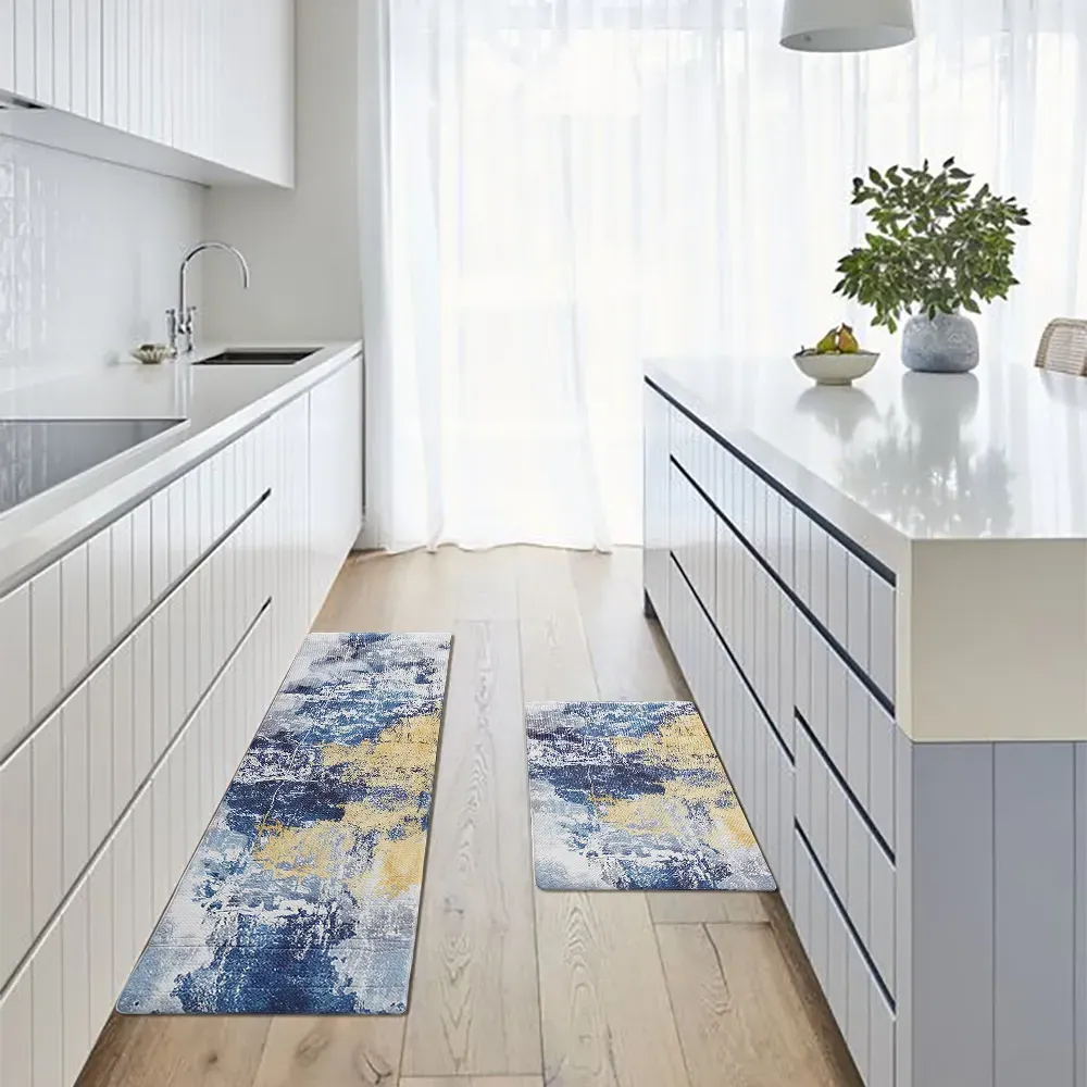 2PCS Kitchen Runner Rug Set Non-slip Anti-Fatigue Mat image