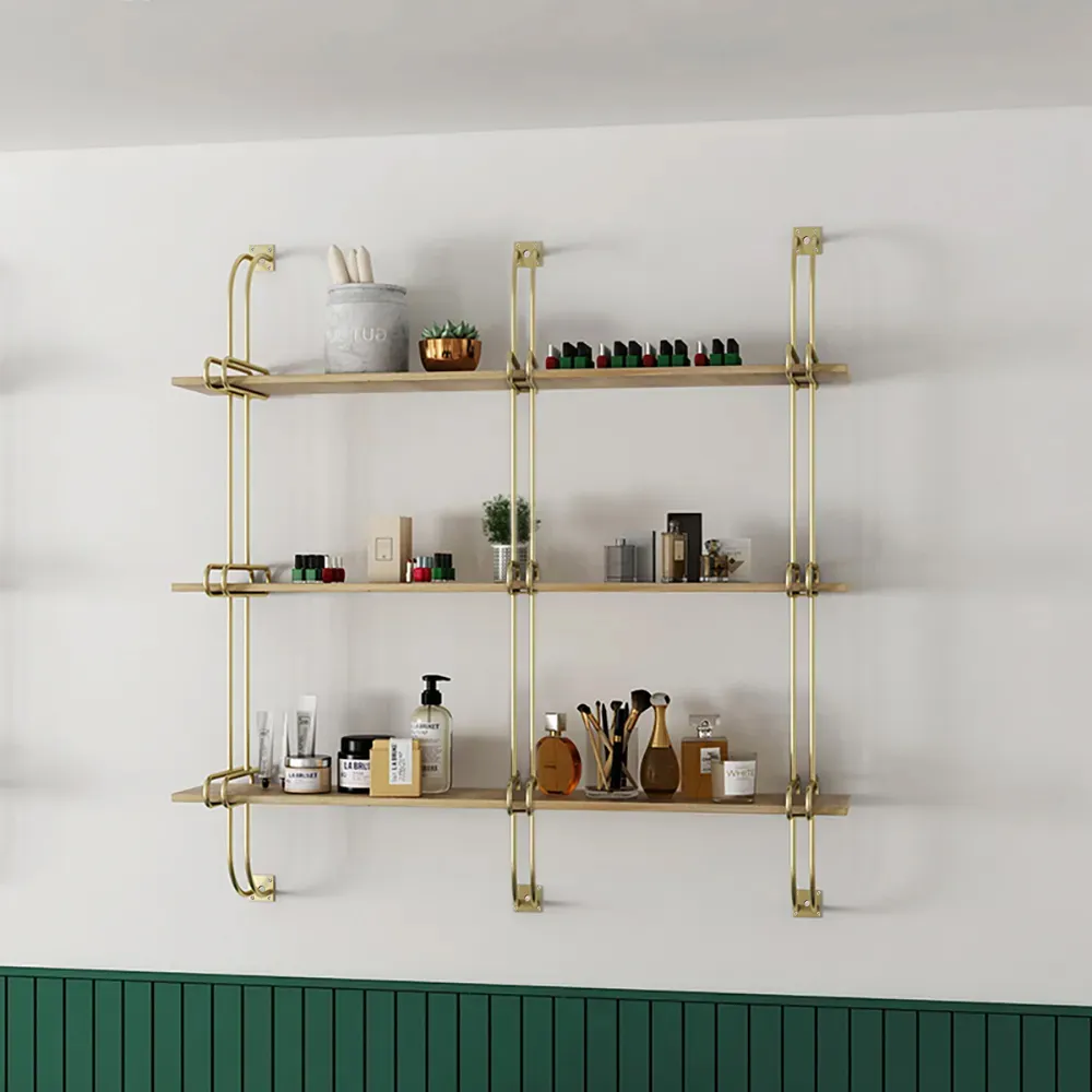 3-Tier Floating Wall Shelf - MDF, Metal