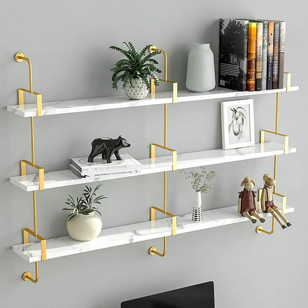 3-Tier Wall Mounted Shelves - White, MDF