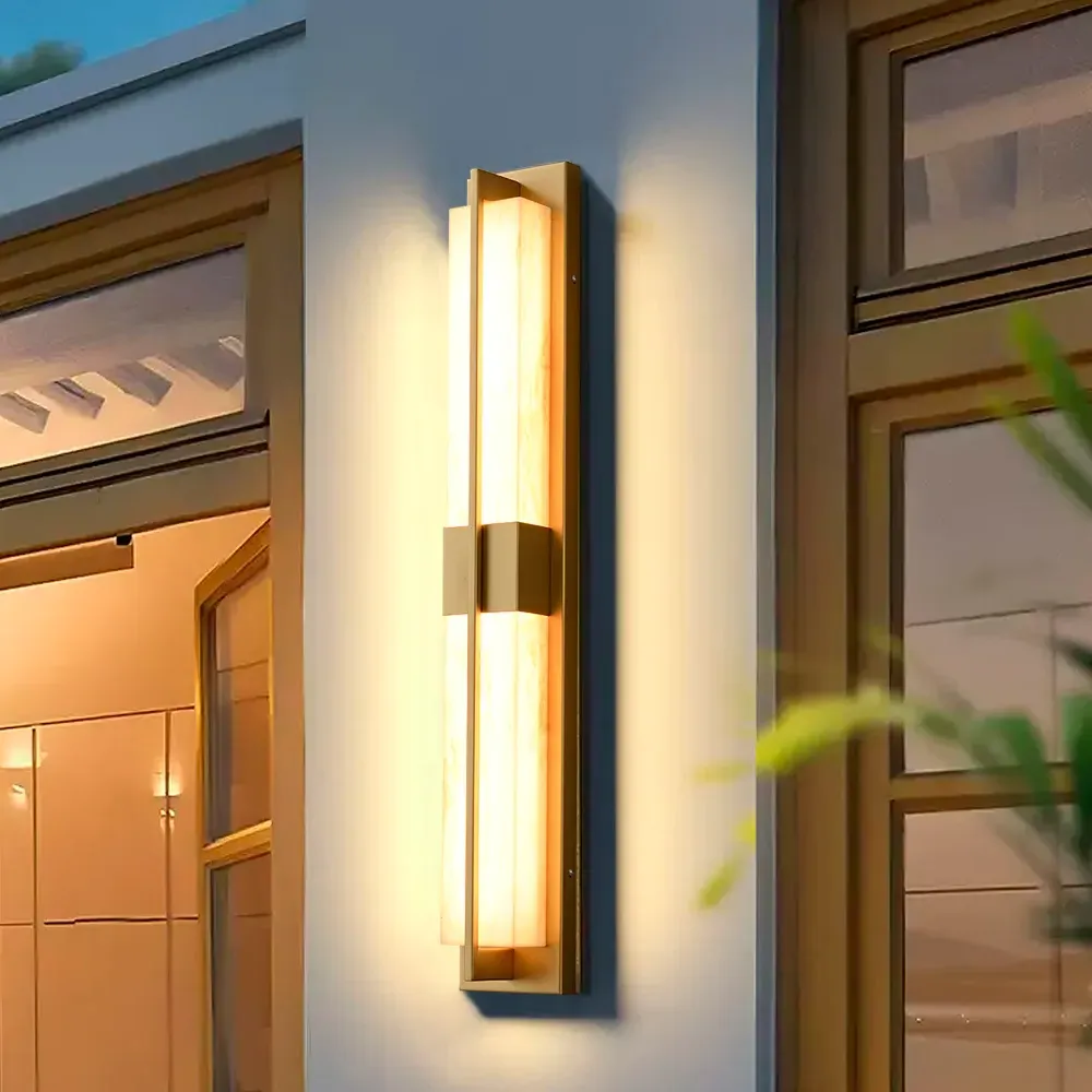 31" LED Outdoor Wall Sconce Waterproof IP65 - Gold, Metal