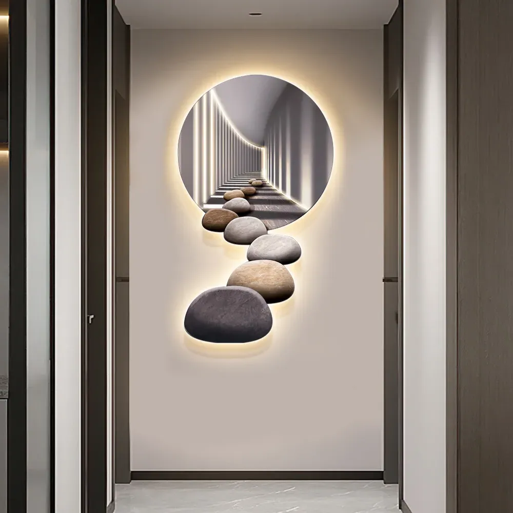 31.5" LED Stone Corridor Wall Art - Acrylic
