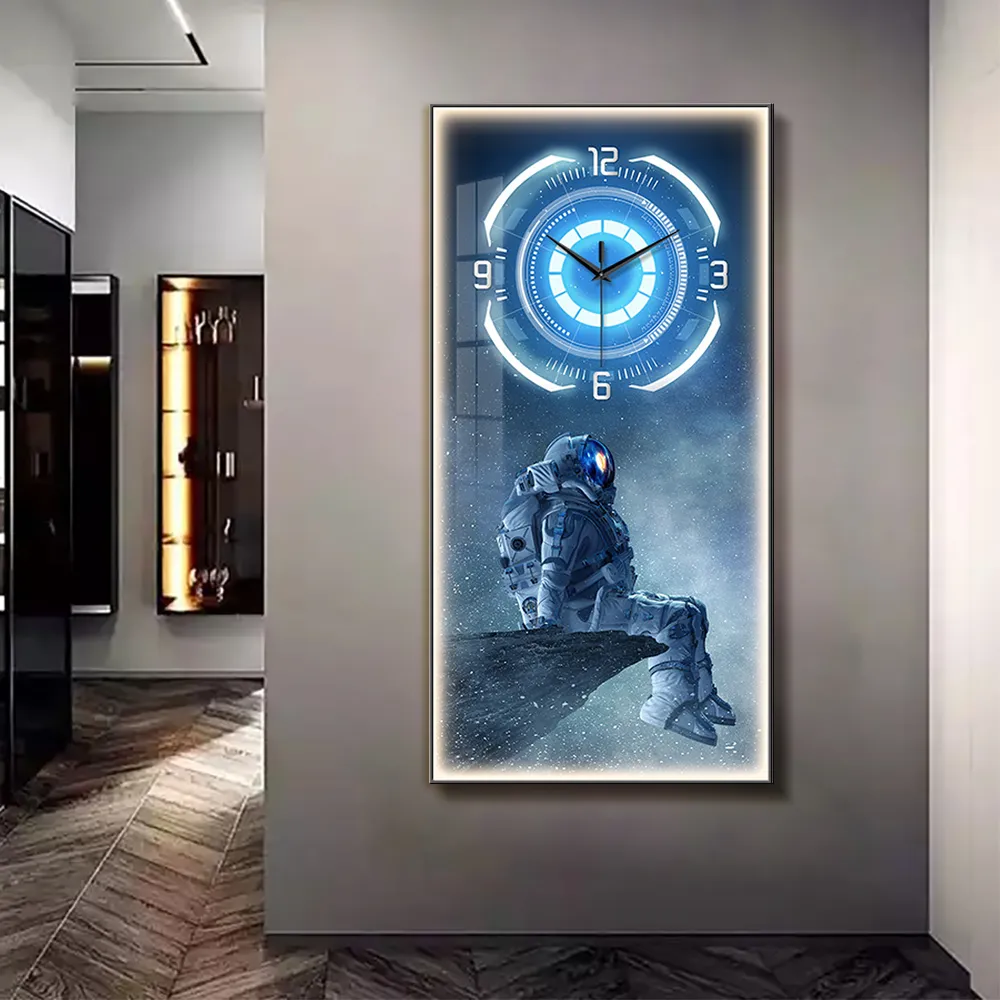 39" Sci-fi LED Wall Clock with Lighting - Space Design image