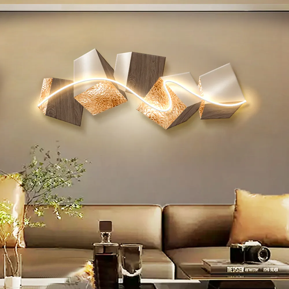 39.4" Abstract Geometric Wall Art with LED - Acrylic image