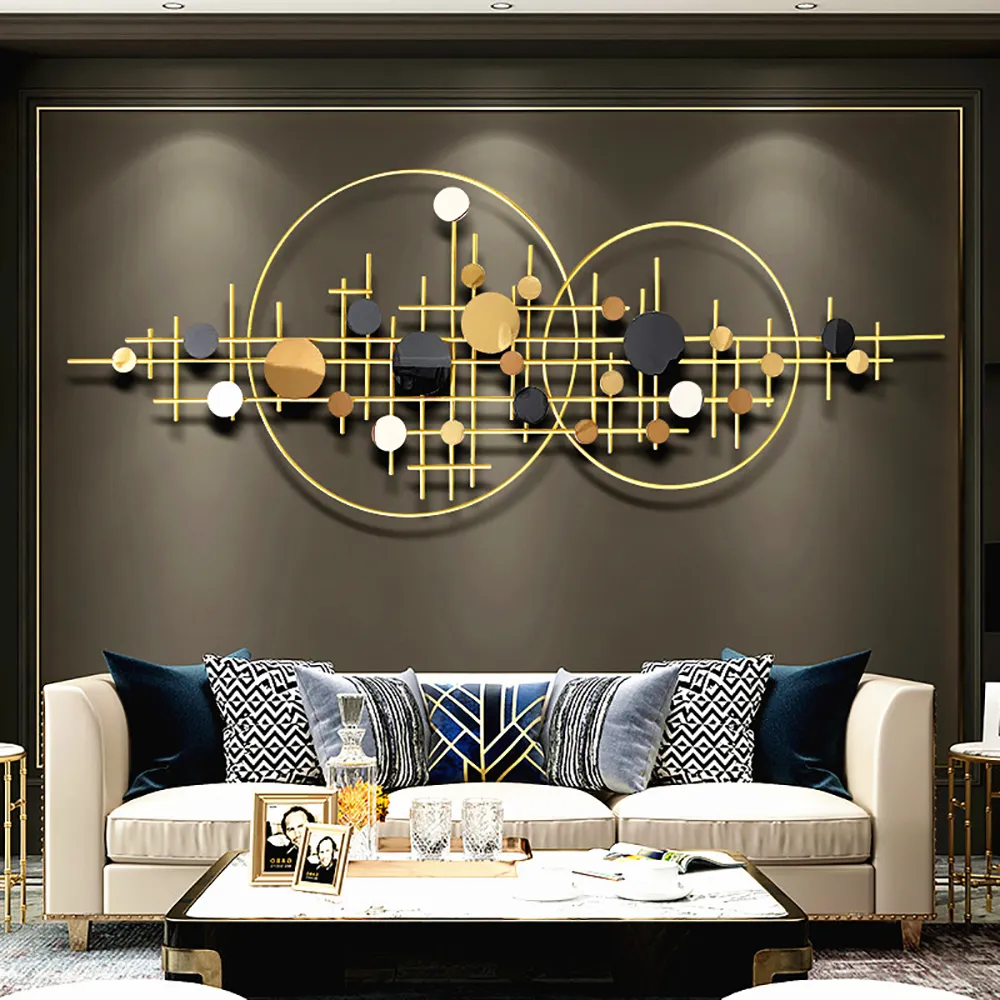 3D Big Round Wall Decor - Gold, Metal