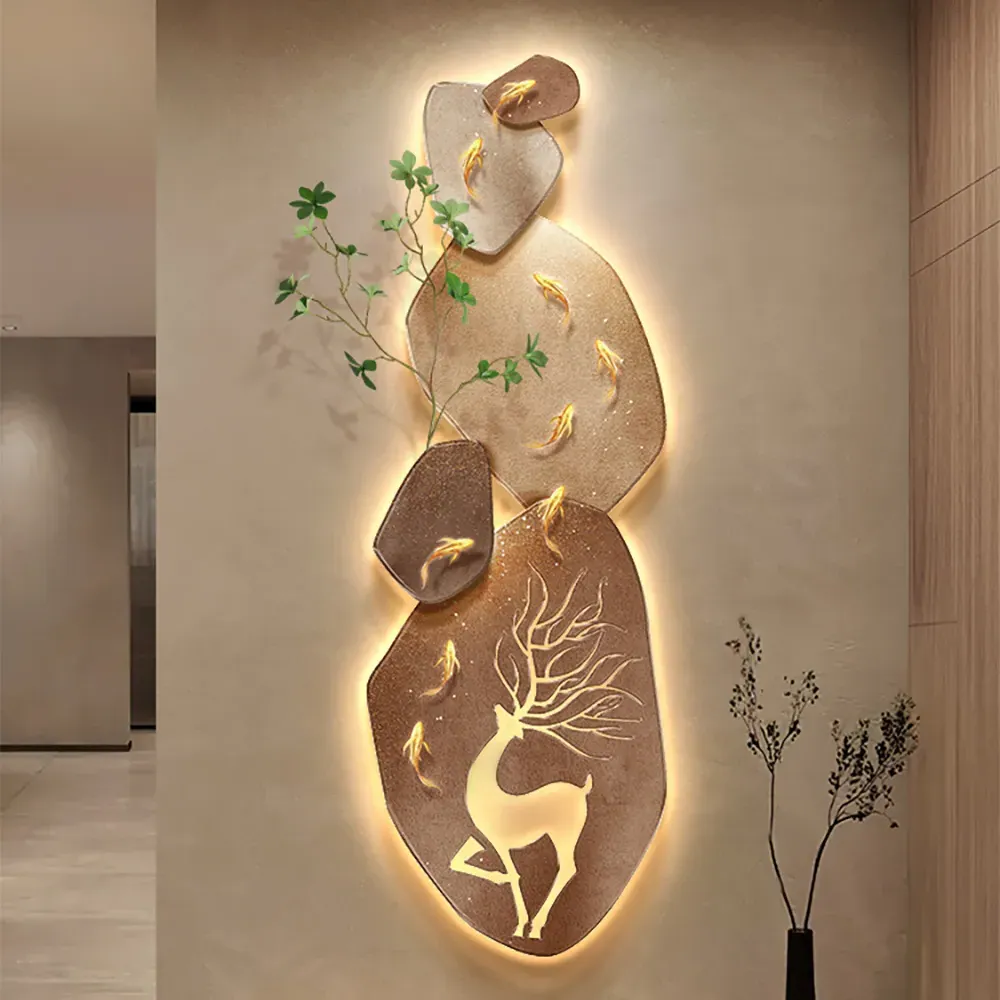 3D Deer LED Wall Art - Engineered Wood image