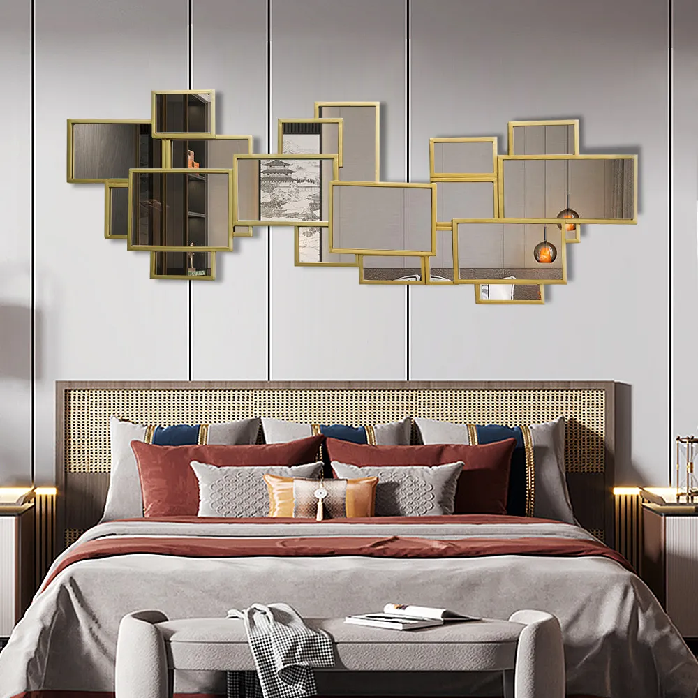 3D Panel Wall Mirror - Gold