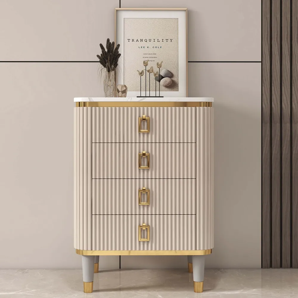 4-Drawer Basso-Relievo Chest - Off White image
