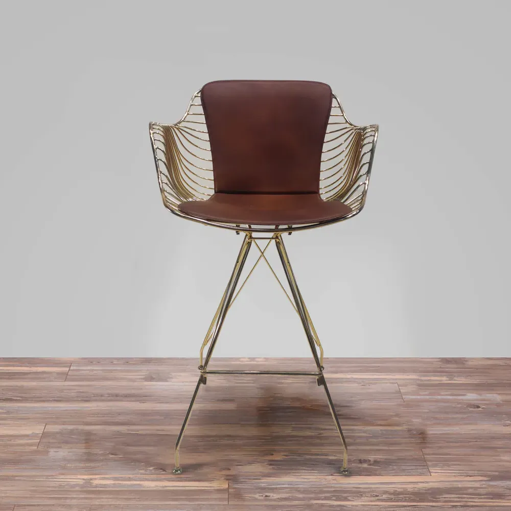 43" Full Back Bar Stool - Brown, PU Leather image