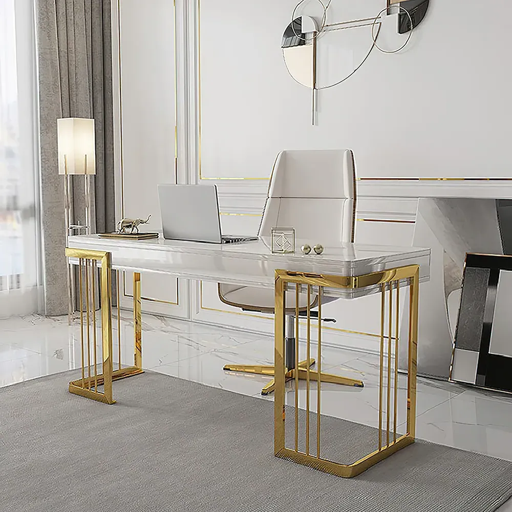 47" Writing Desk with Drawers - White, MDF image